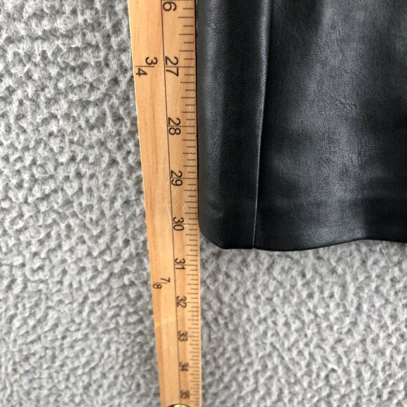 Aritzia Wilfred Pants Womens 10 Melina Black Polyurethane Vegan Leather Straight - Picture 10 of 12